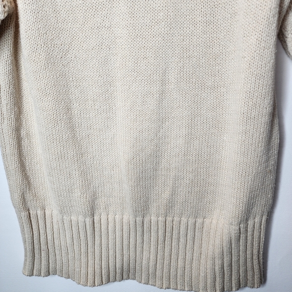 Polagram Sweater Short Sleeve Cream Color Women's Size Small - Picture 7 of 11
